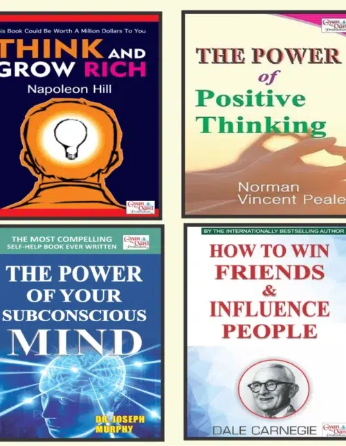 Think and Grow Rich + The Power of Your Subconscious Mind + The Power of Positive thinking + How to win friends and influence people (Set of 4 Books)